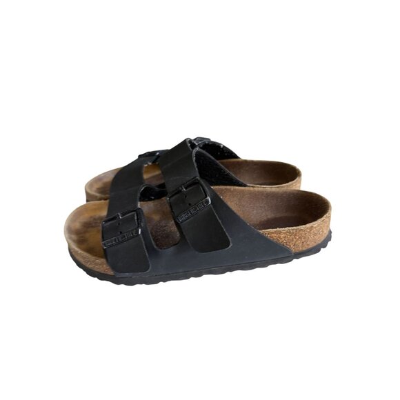 Birkenstock Arizona Two-Strap Buckle Slide Footbed Sandal Unisex Black Brown - Picture 4 of 7